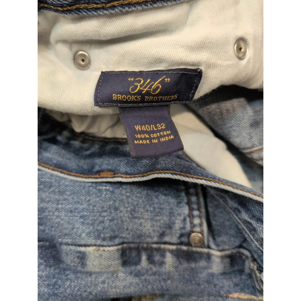 Brooks Brothers 346 Mens Straight Leg Blue Denim Jeans 40x32 Medium Wash Cotton